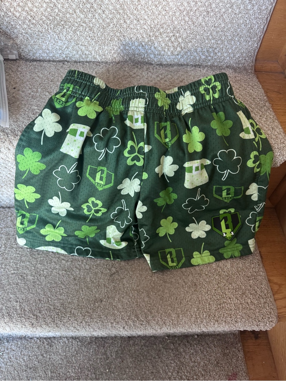 Baseball lifestyle Green Shamrock Kids Athletic Shorts